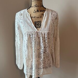 Xhilaration White Lace Blouse